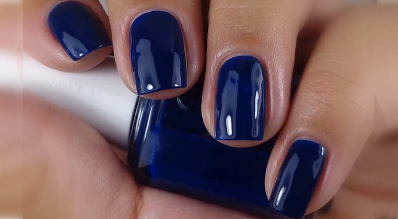 Dark blue ombre nails with peacock feather accent - wide 10
