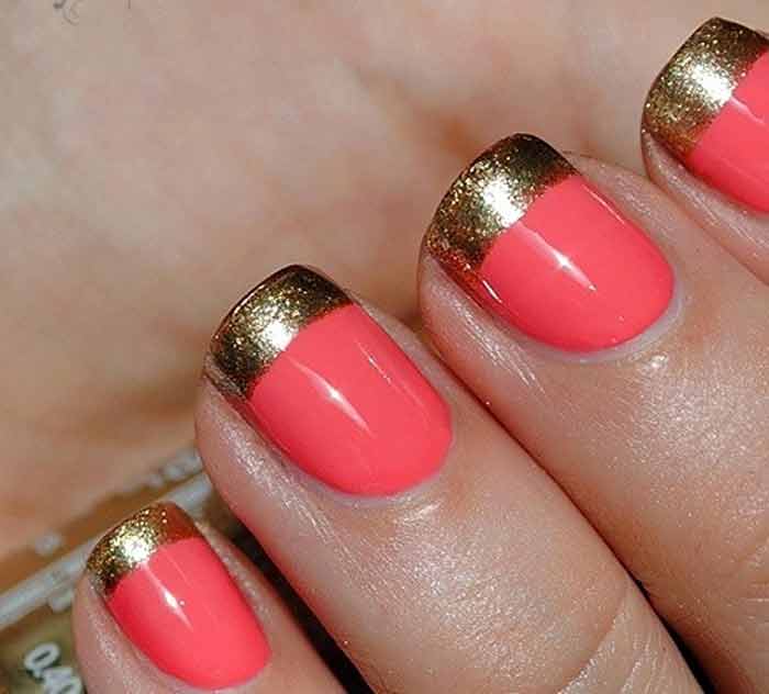 coral nails polish designs