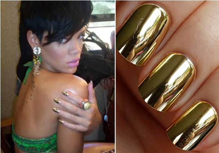 metallic gold nail polish